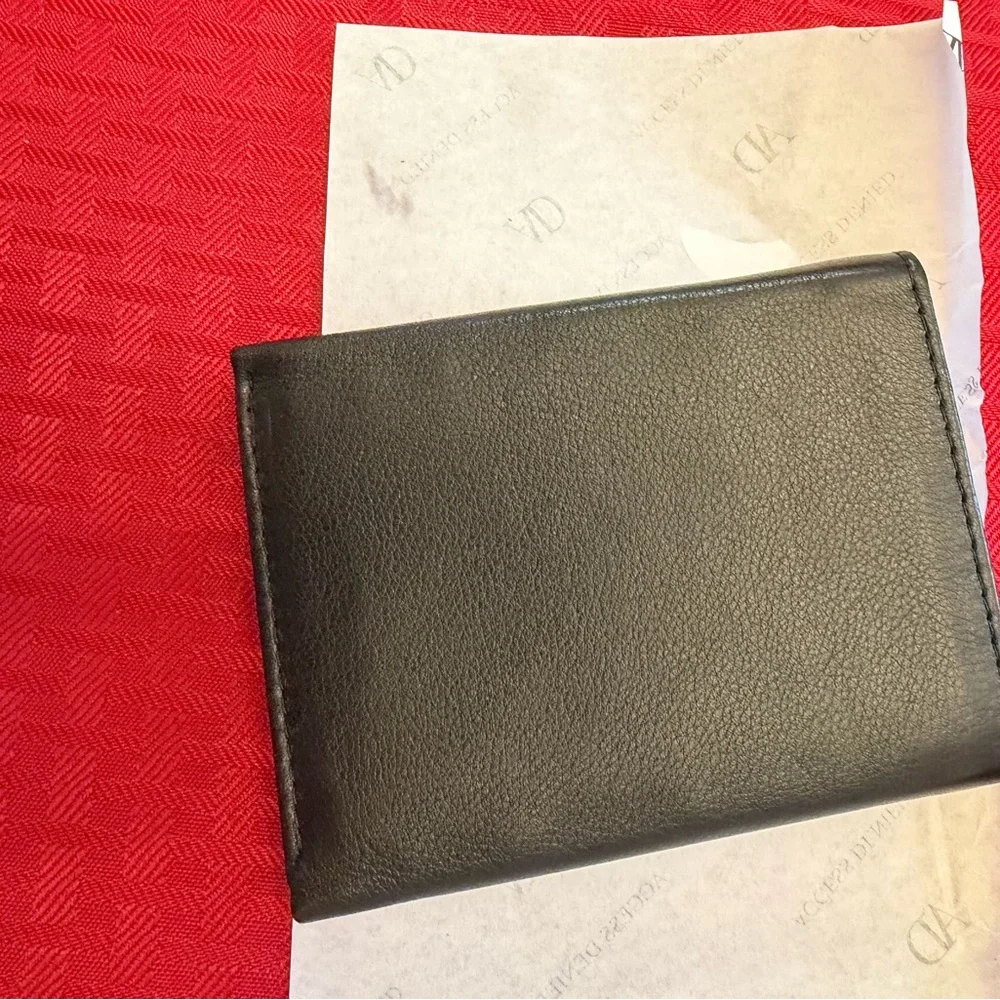 Access Denied Black Leather Trifold Wallet